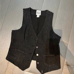 Anthropologie Belle Vere Black Denim Vest